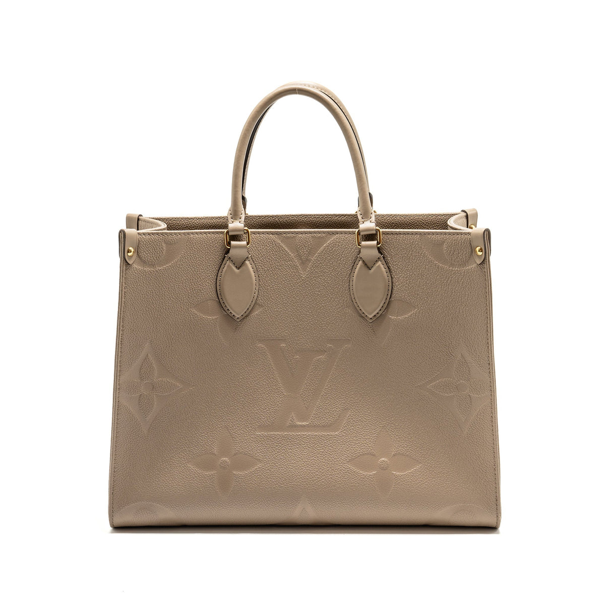 LOUIS VUITTON ONTHEGO MM MONOGRAM EMPREINETE LEATHER GREY LGHW