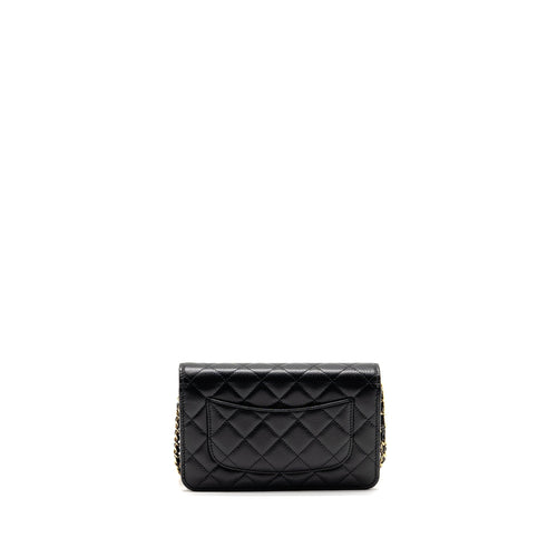 CHANEL CLASSIC WALLET ON CHAIN CAVIAR BLACK GHW (MICROCHIP)