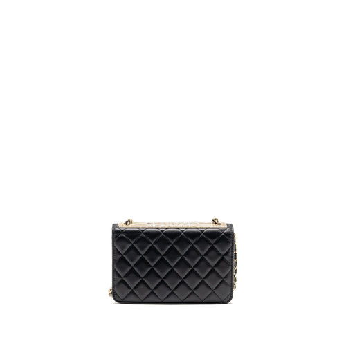CHANEL TRENDY CC WALLET ON CHAIN LAMBSKIN BLACK LGHW (MICROCHIP)