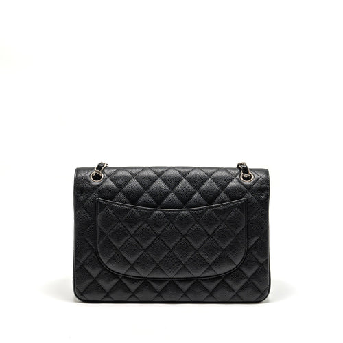 CHANEL JUMBO CLASSIC DOUBLE FLAP BAG CAVIAR BLACK SHW