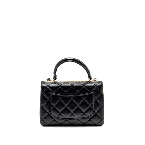 CHANEL TOP HANDLE TRENDY CC FLAP BAG LAMBSKIN BLACK LGHW