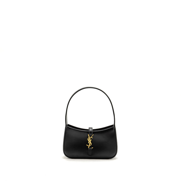 SAINT LAURENT/YSL MINI LE 5 A 7 HOBO BAG SMOOTH CALFSKIN BLACK GHW