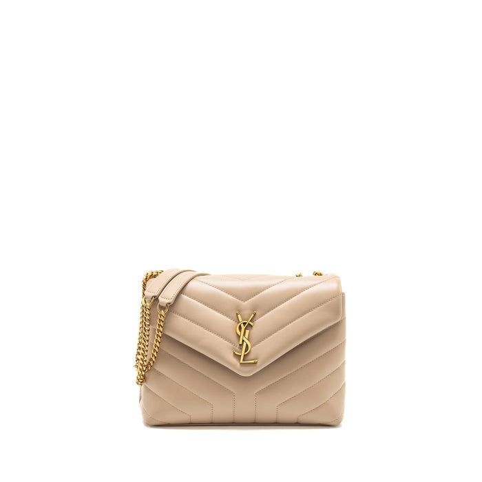 SAINT LAURENT / YSL SMALL LOU LOU SHOULDER BAG CALFSKIN BEIGE GHW