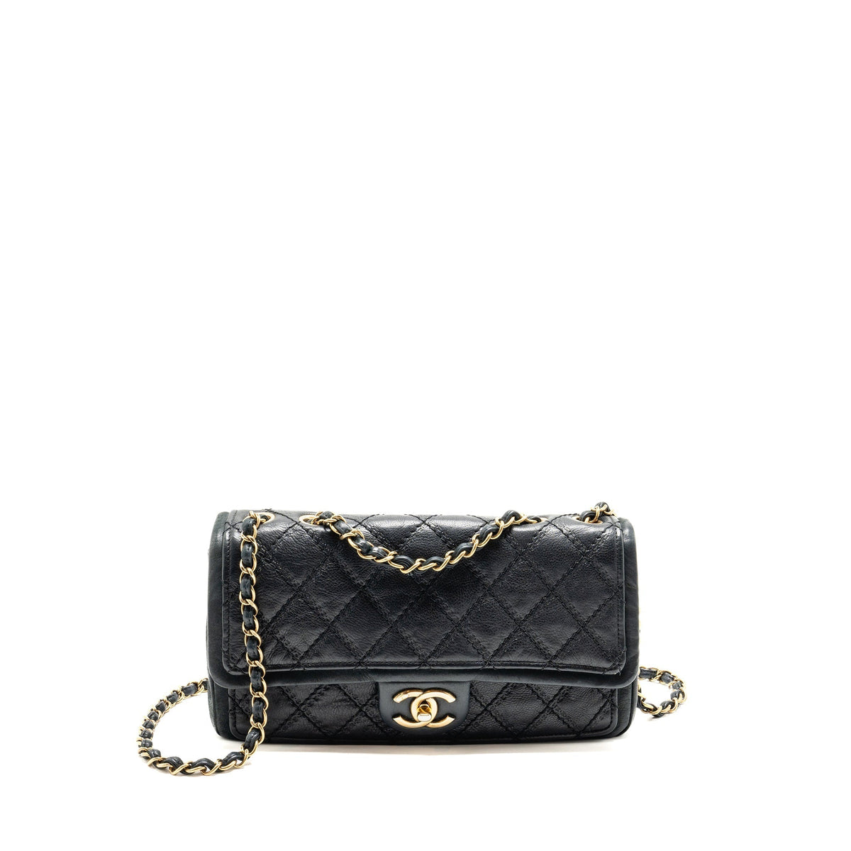 CHANEL QUILTED FLAP BAG CALFSKIN DARK BLUE GHW