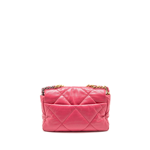 CHANEL SMALL 19 BAG LAMBSKIN PINK MULTICOLOUR HARDWARE