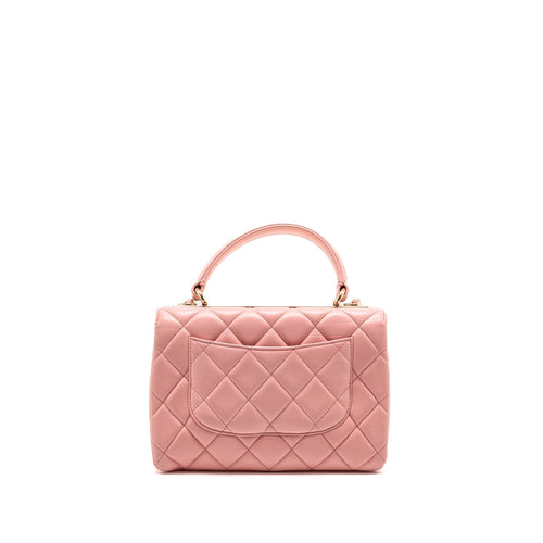 CHANEL TOP HANDLE TRENDY CC FLAP BAG LAMBSKIN PINK LGHW