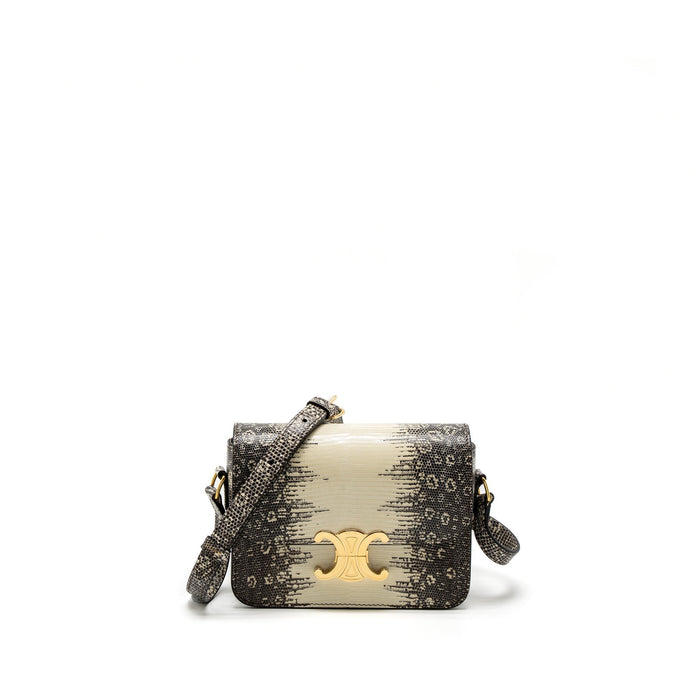 CELINE TEEN TRIOMPHE BAG LIZARD NATURAL COLOUR GHW