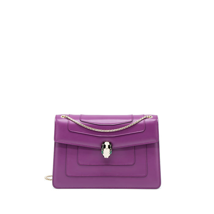 BVLGARI SERPENTI FOREVER SHOULDER BAG CALFSKIN PURPLE LGHW