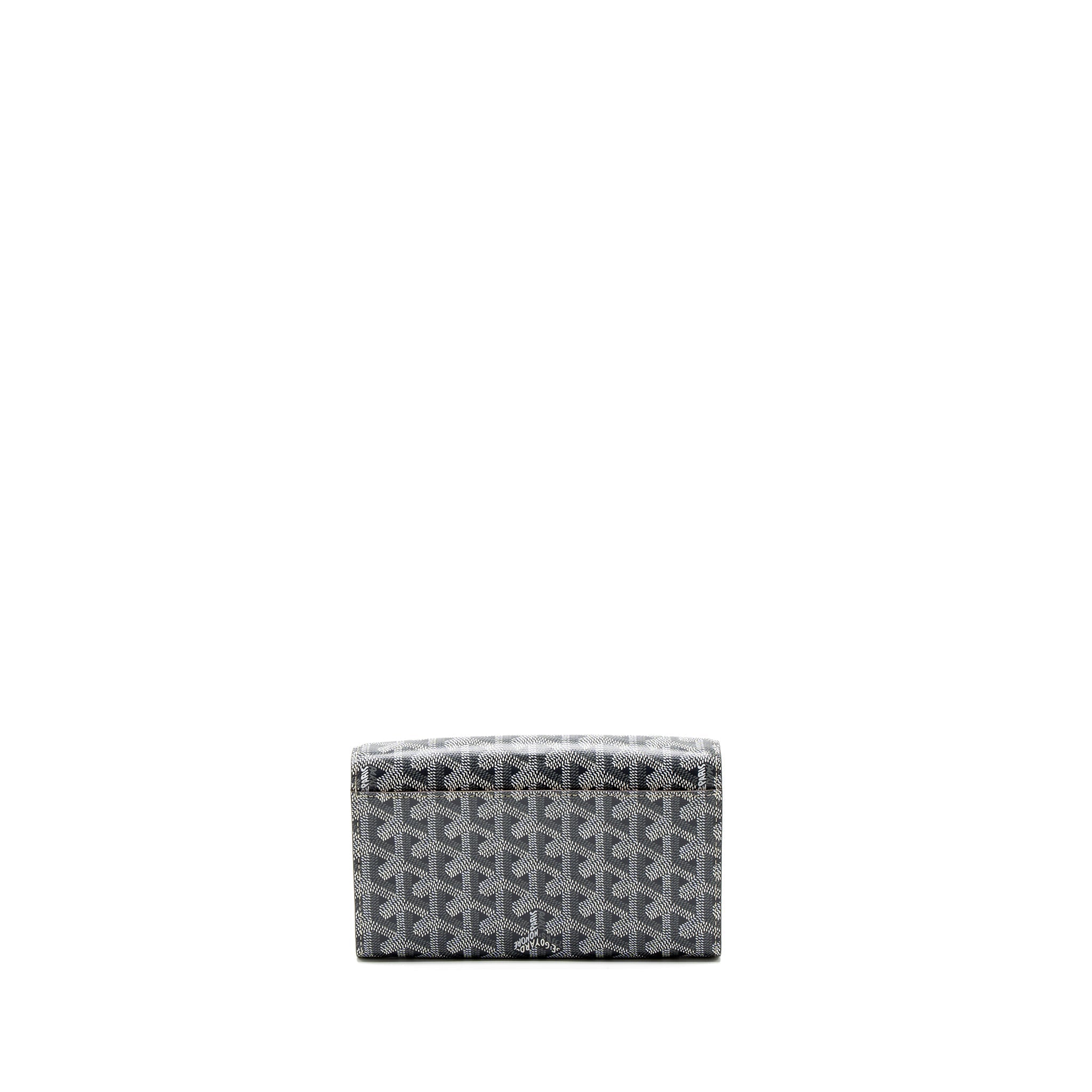 GOYARD VARENNE CONTINENTAL WALLET GOYARDINE CANVAS/CALFSKIN GREY SHW