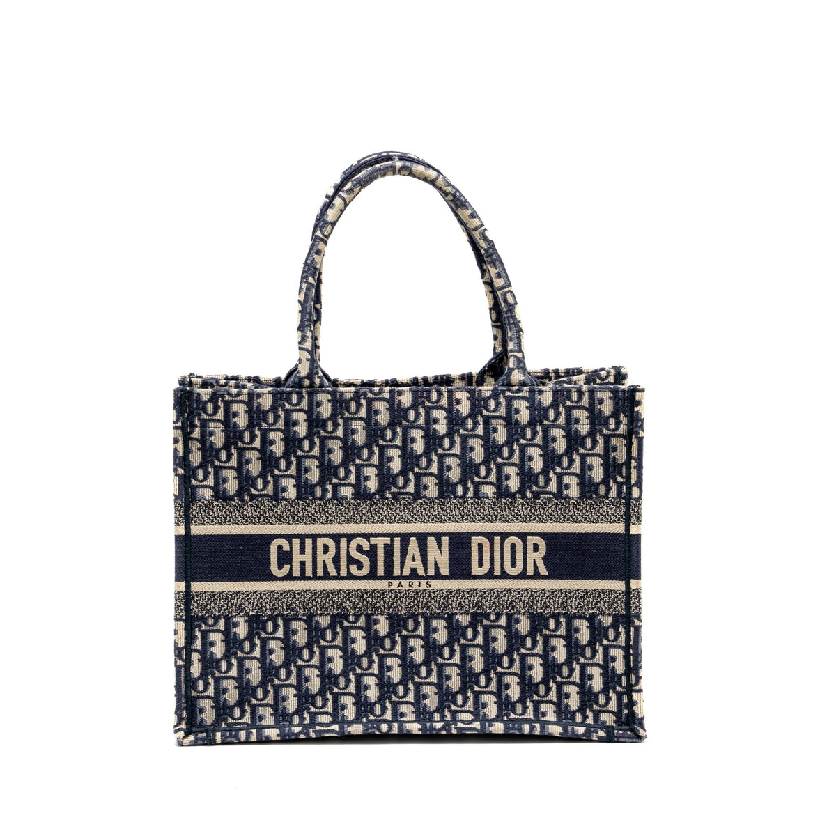 DIOR MEDIUM BOOK TOTE DIOR OBLIQUE EMBROIDERY BLUE