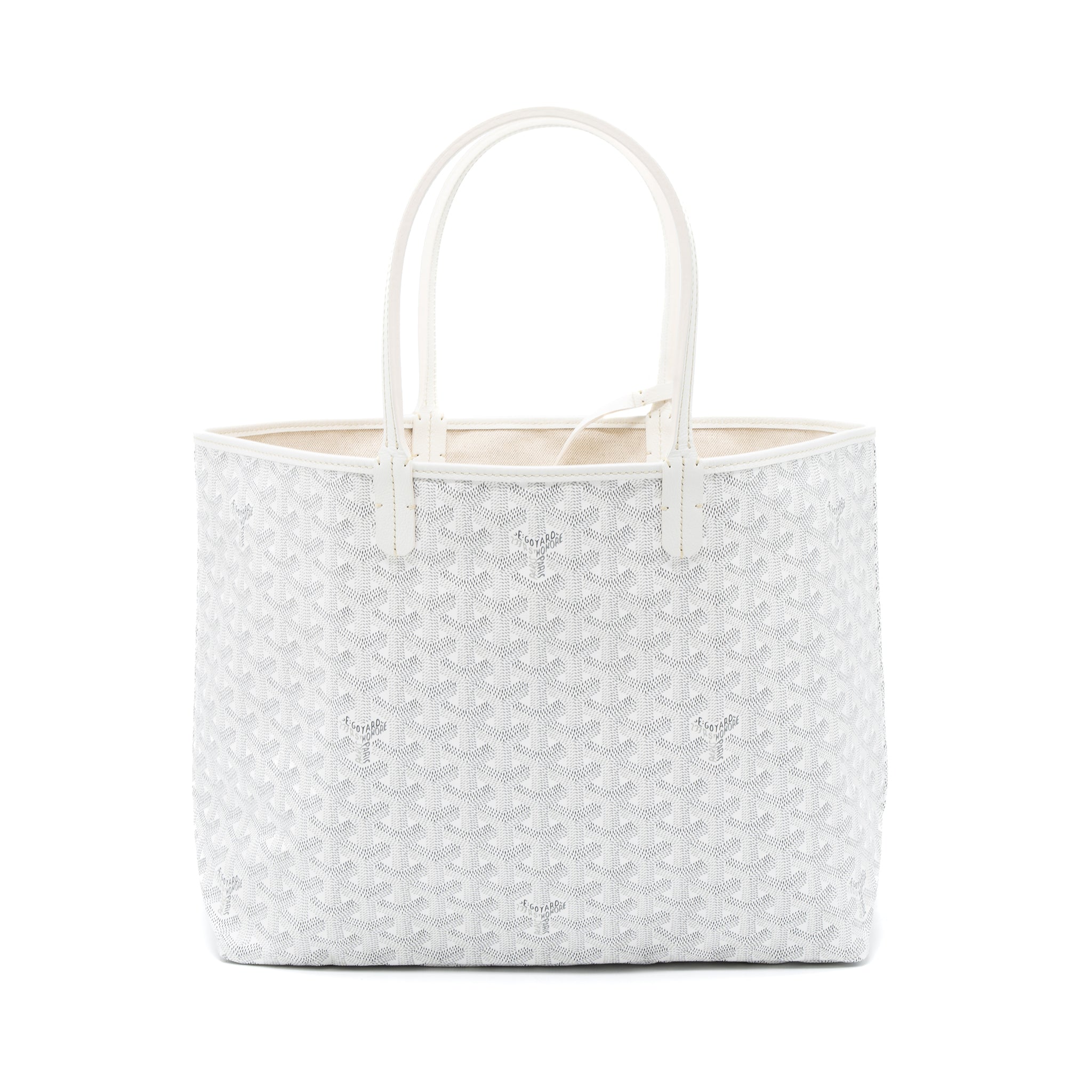 GOYARD SAINT LOUIS PM BAG CANVAS/CALFSKIN WHITE