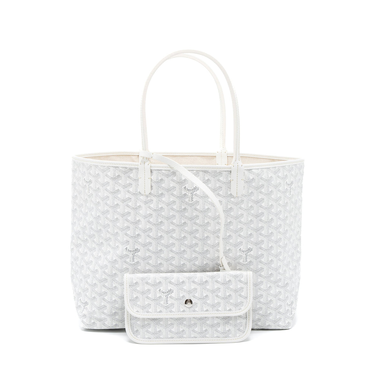 GOYARD SAINT LOUIS PM BAG CANVAS/CALFSKIN WHITE