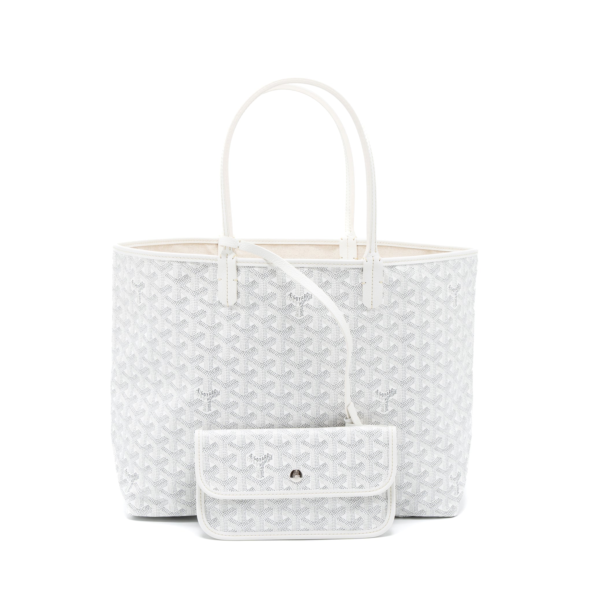 GOYARD SAINT LOUIS PM BAG CANVAS/CALFSKIN WHITE