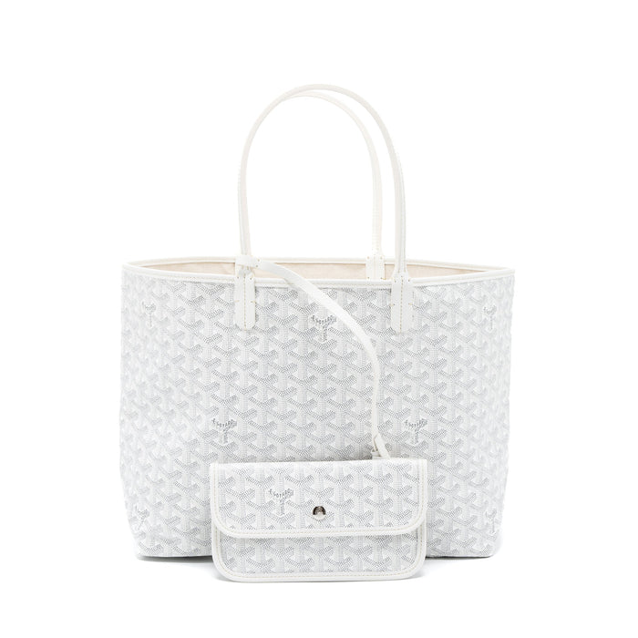 GOYARD SAINT LOUIS PM BAG CANVAS/CALFSKIN WHITE