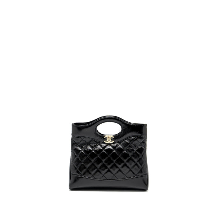 CHANEL 24S MINI 31 BAG SHINY LAMBSKIN BLACK GHW (MICROCHIP)