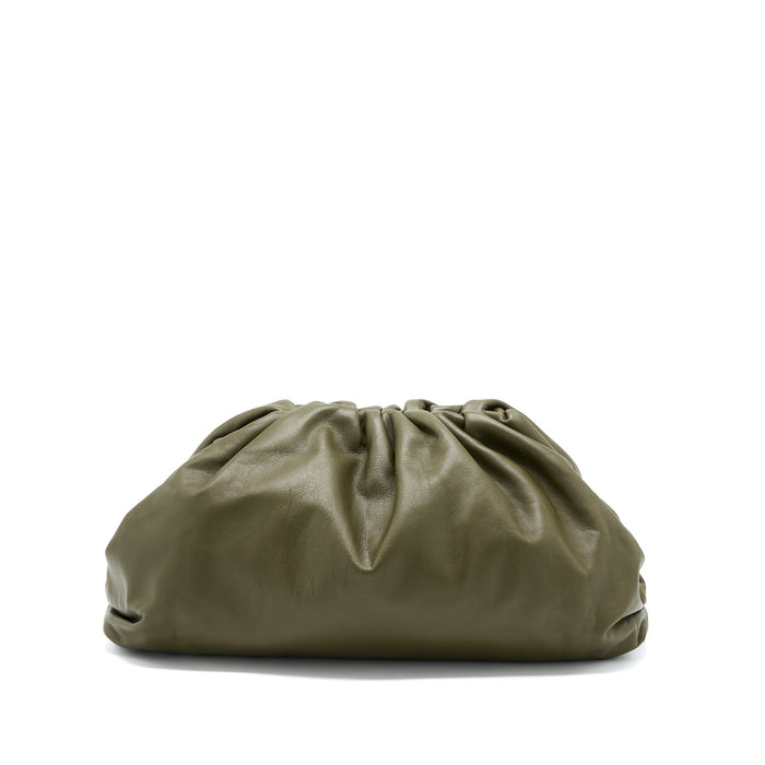 BOTTEGA VENETA CLUTCH CALFSKIN DARK GREEN GHW