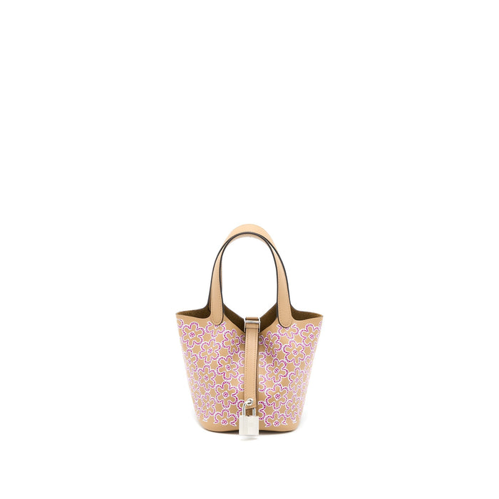 HERMES MICRO LUCKY DAISY PICOTIN 14 SWIFT CHAI/ROSE/BLANC SHW
