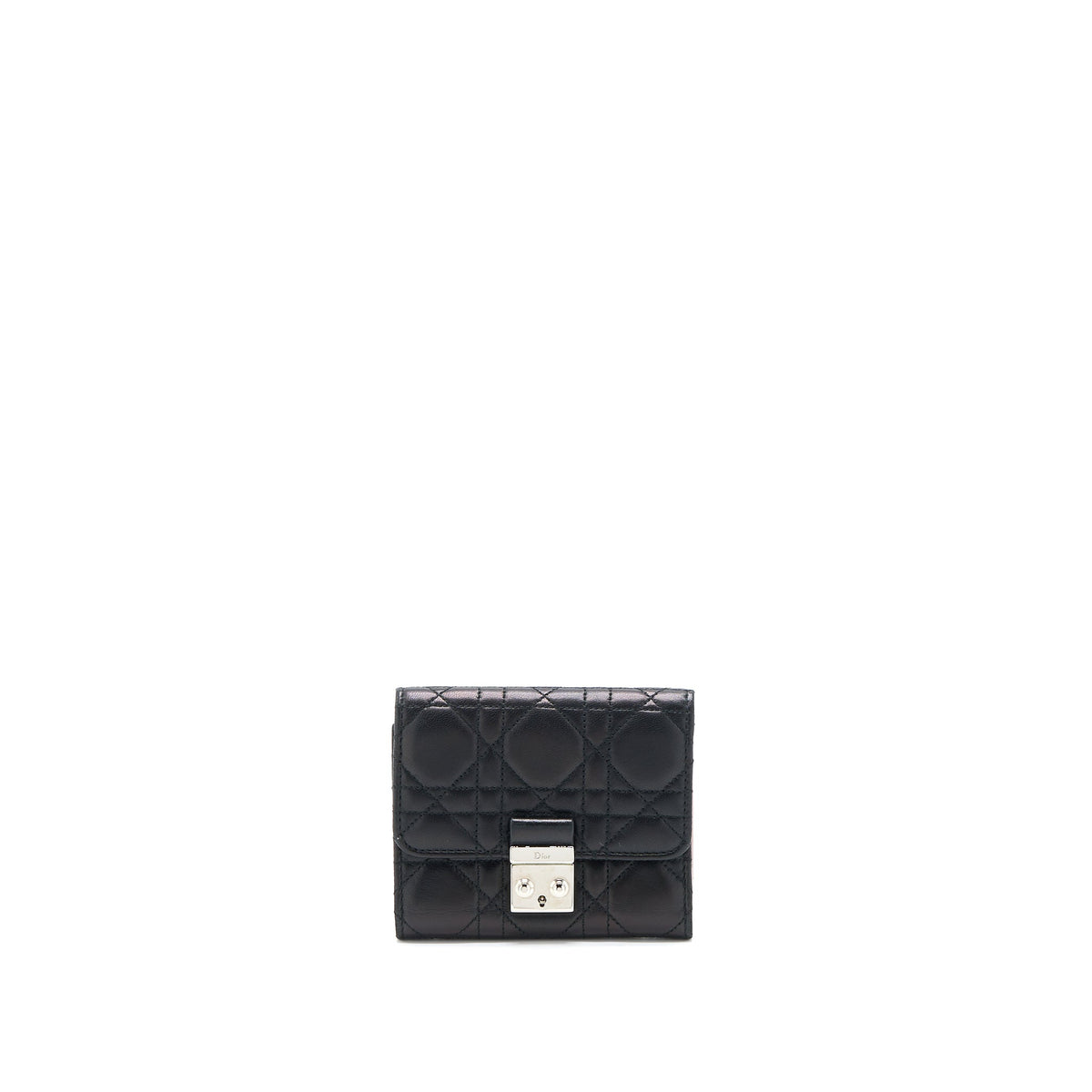 DIOR COMPACT WALLET LAMBSKIN BLACK/PINK SHW