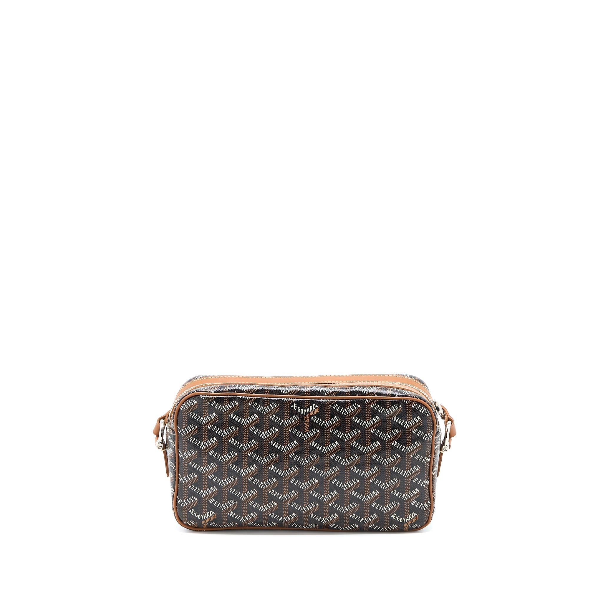 GOYARD CAP-VERT PM BAG CANVAS/ CALFSKIN BROWN/ BLACK SHW