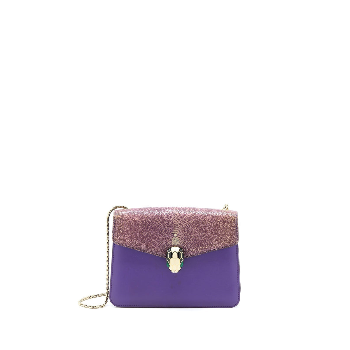 BVLGARI SERPENTI FOREVER BAG CRYSTAL GALUCHAR PURPLE LGHW