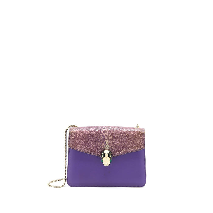 BVLGARI SERPENTI FOREVER BAG CRYSTAL GALUCHAR PURPLE LGHW