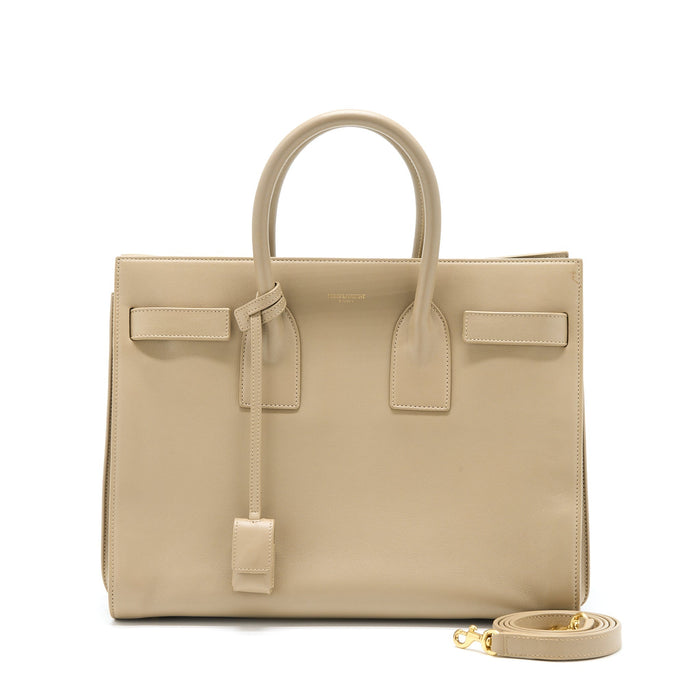 SAINT LAURENT/YSL SAC DE JOUR TOTE BAG BEIGE GHW
