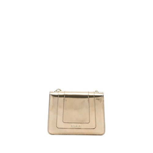 BVLGARI SERPENTI FOREVER SHOULDER BAG PATENT METALLIC GOLD GHW
