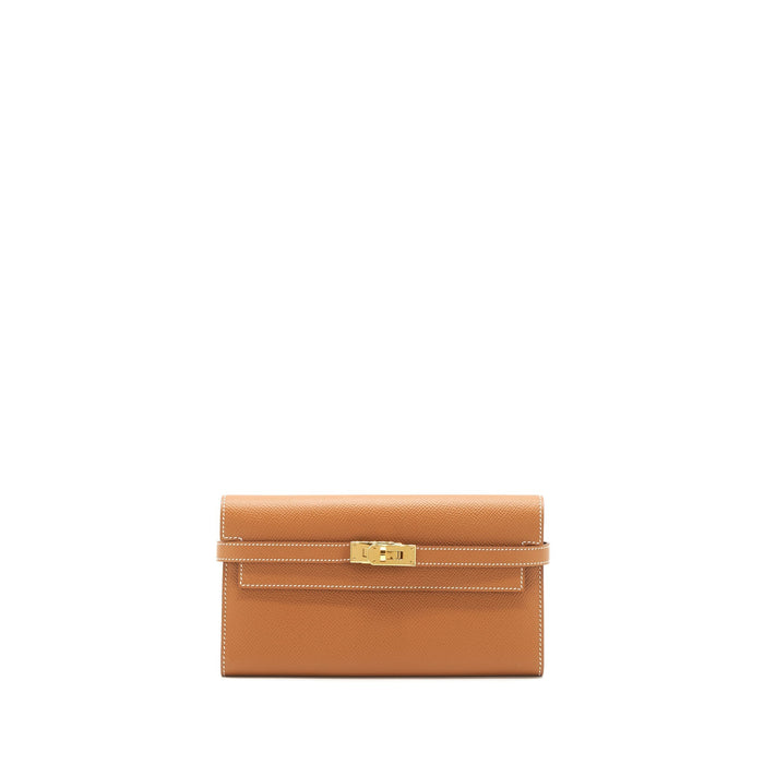 HERMES KELLY LONG WALLET GOLD GHW