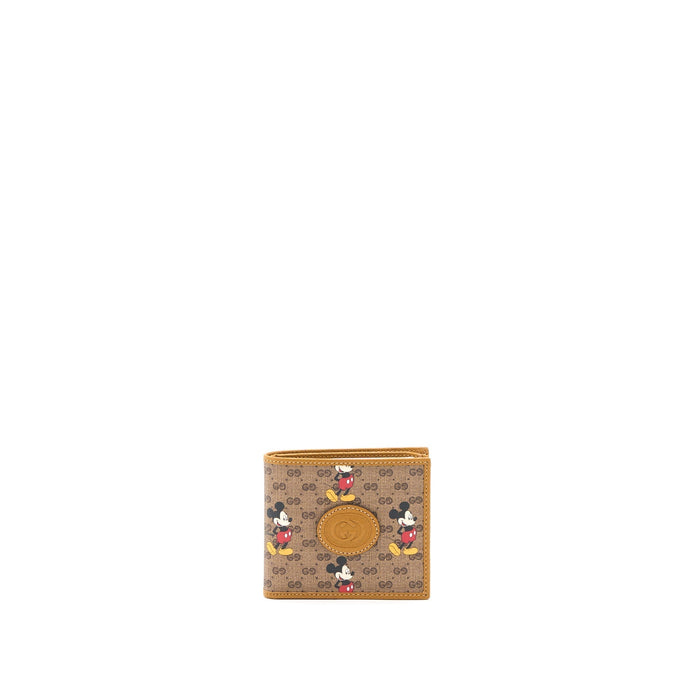 GUCCI X DISNEY MICKEY MOUSE WALLET MINI GG SUPREME BEIGE