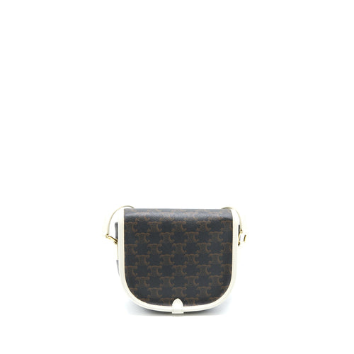 CELINE MEDIUM FOLCO BAG TRIOMPHE CANVAS/WHITE LGHW