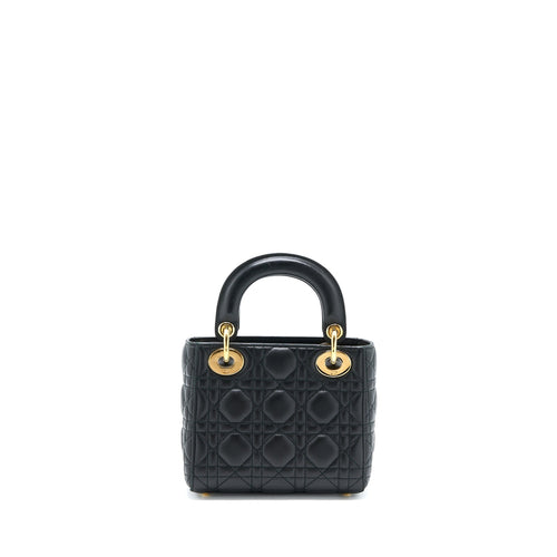 DIOR MINI LADY DIOR LAMBSKIN BLACK GHW