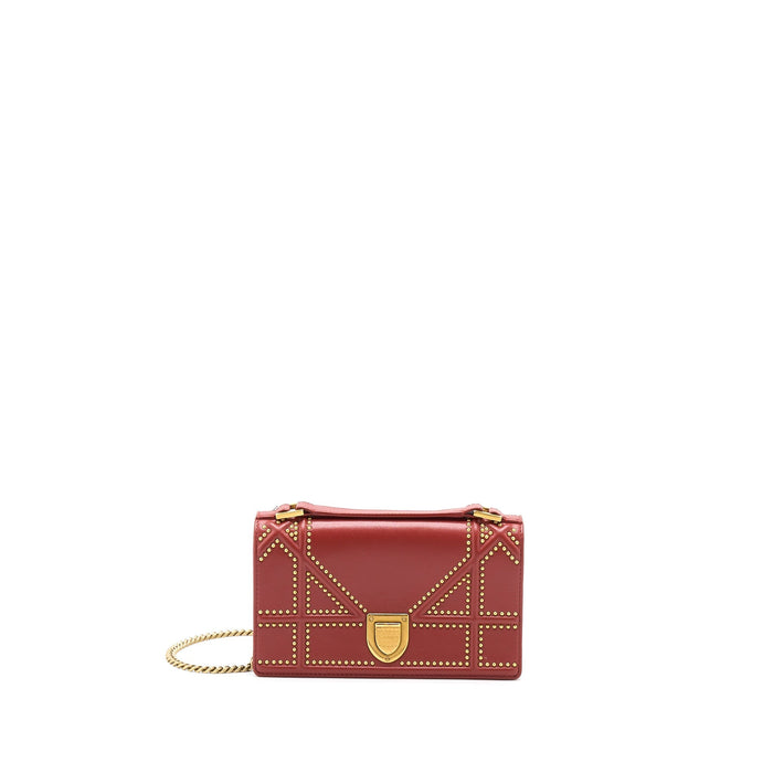 DIOR DIORAMA CROSSBODY BAG WITH HANDLE RED GHW