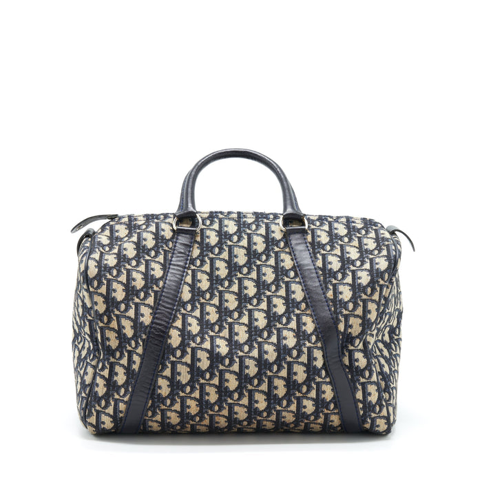 DIOR VINTAGE SPEEDY BAG BLUE OBLIQUE CANVAS