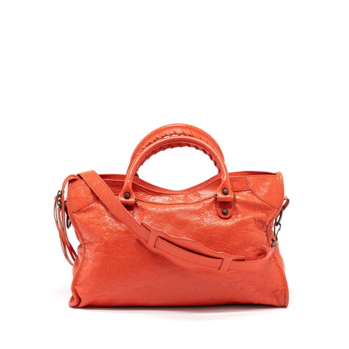 BALENCIAGA CLASSIC CITY BAG NAPPA TOMATO/RED BLACK HARDWARE