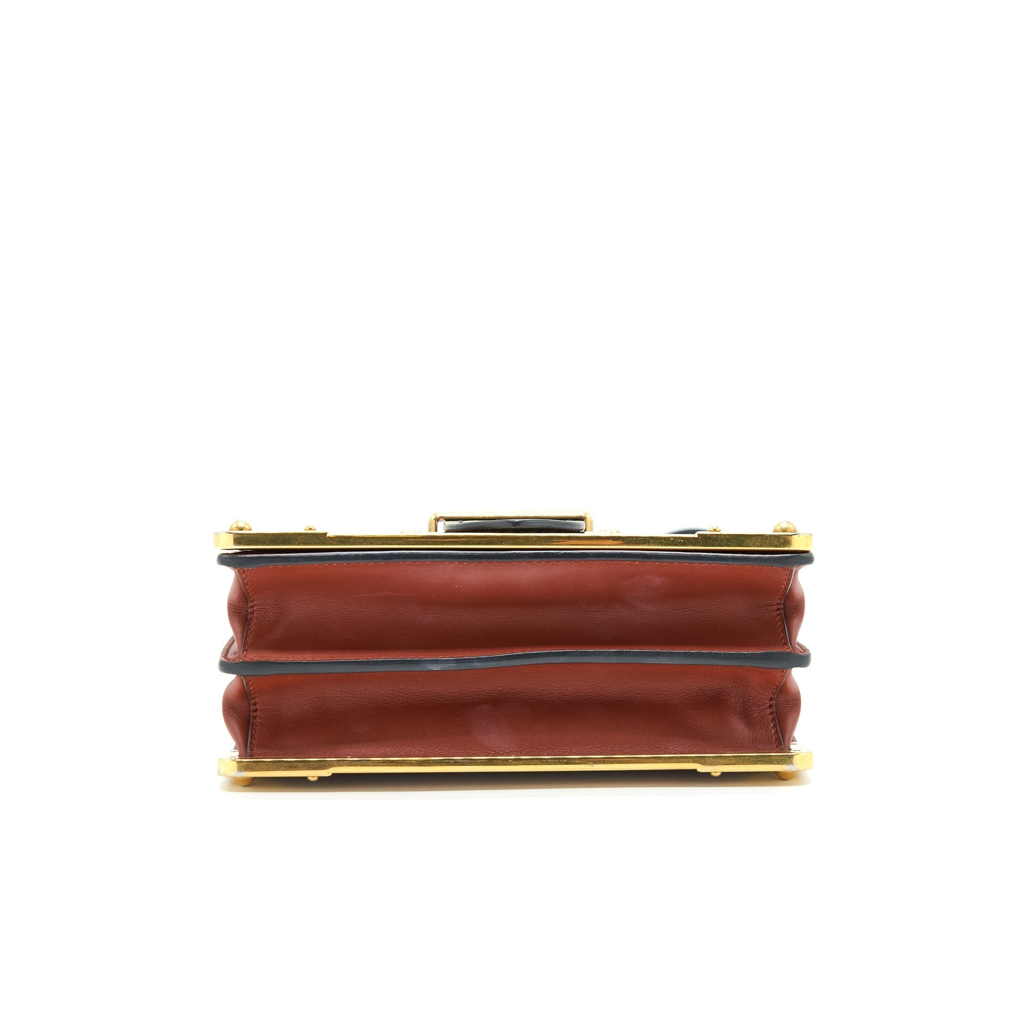 PRADA LEATHER CASHIER BAG BURGUNDY/ BLACK GHW