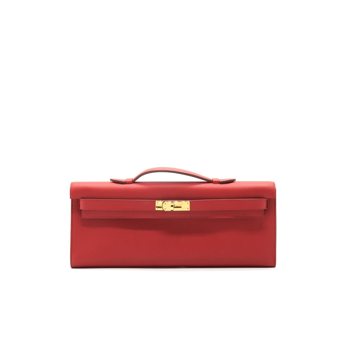 HERMES KELLY CUT BAG SWIFT LEATHER ROUGE TOMATE GHW