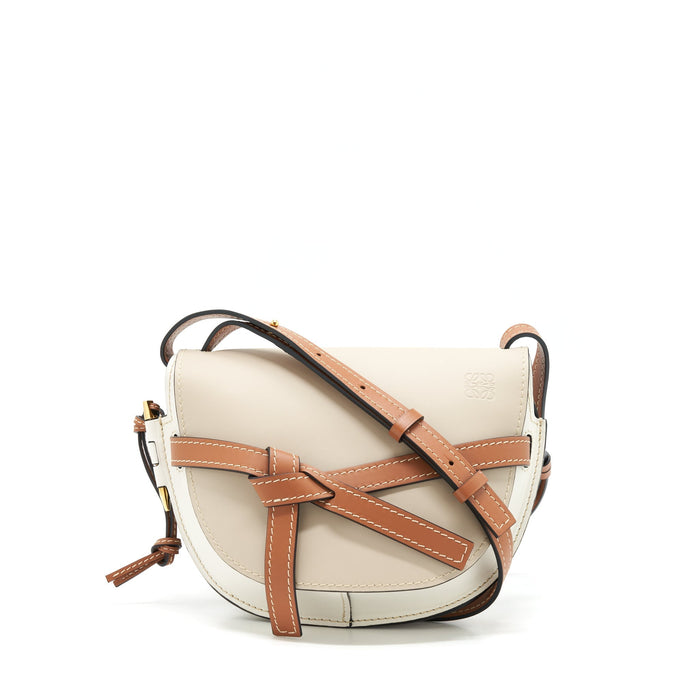 LOEWE SMALL GATE BAG SOFT CALFSKIN OAT/ WHITE MULTICOLOUR