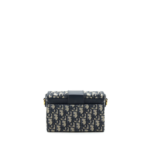 DIOR 30 MONTAIGNE BOX BAG BLUE OBLIQUE JACQUARD GHW