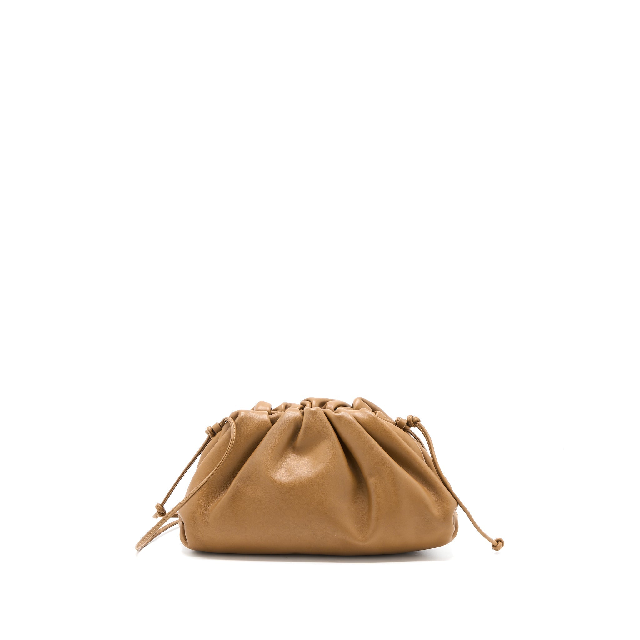 BOTTEGA VENETA MINI POUCH CALFSKIN CARAMEL GHW