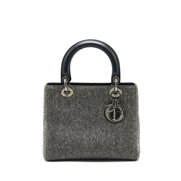 DIOR LADY DIOR MEDIUM FABRIC DARK GREY SHW