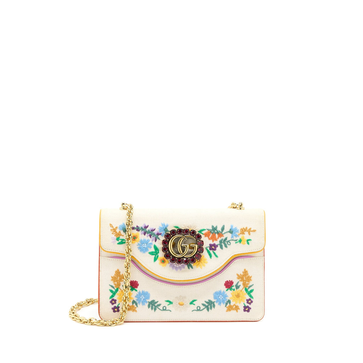 GUCCI CROSSBODY MULTICOLOUR PRINT FABRIC WHITE GHW