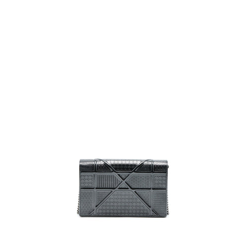 DIOR DIORAMA WALLET ON CHAIN METALLIC GREY GHW