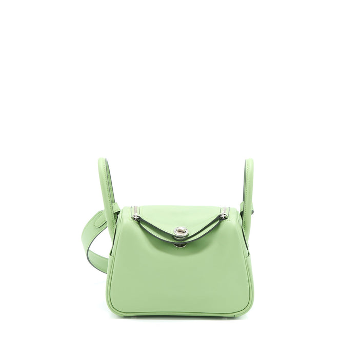 HERMES MINI LINDY SWIFT VERT CRIQUET SHW