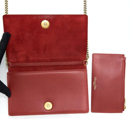 DIOR DIORAMA CROSSBODY BAG WITH HANDLE RED GHW