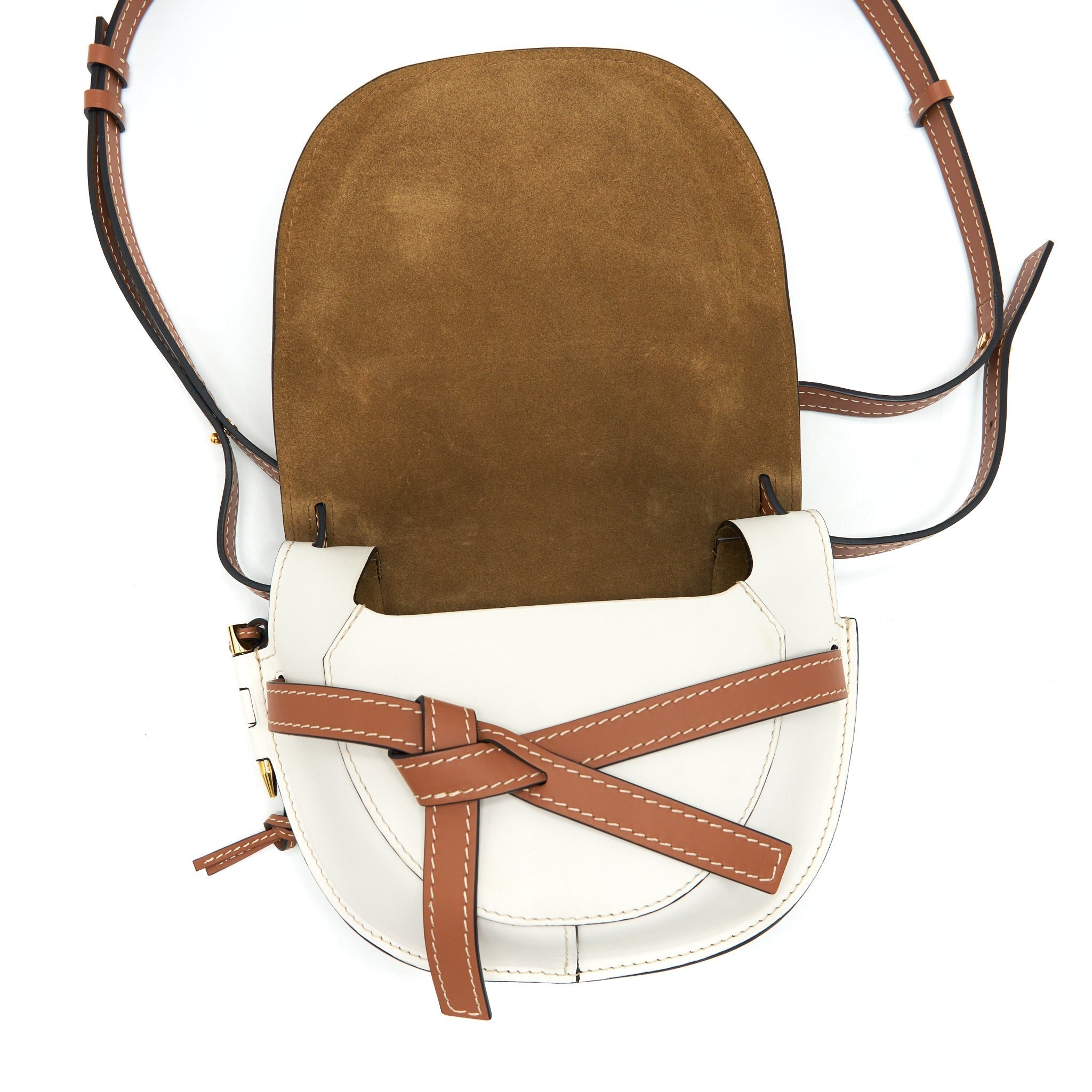 LOEWE SMALL GATE BAG SOFT CALFSKIN OAT/ WHITE MULTICOLOUR