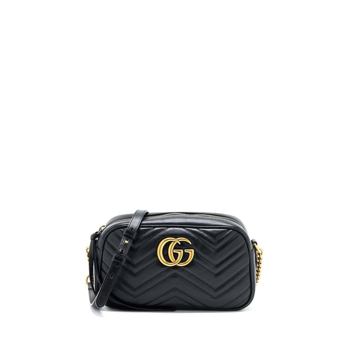 GUCCI SMALL MARMONT MATELASSE CALFSKIN BLACK GHW