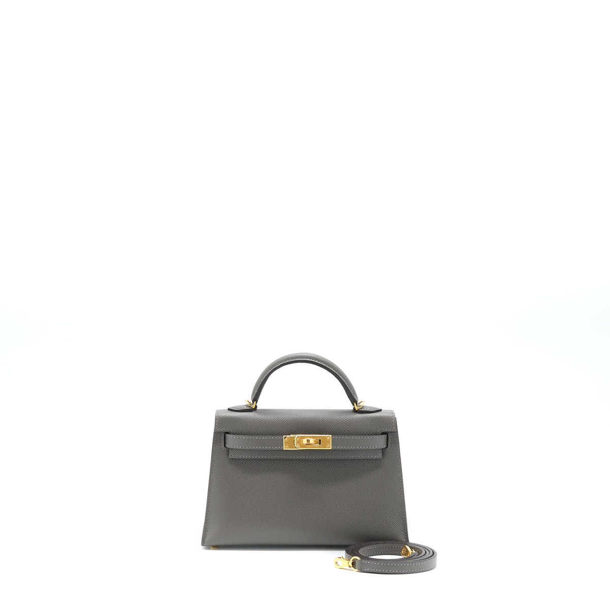 HERMES MINI KELLY EPSOM 0L GRIS MEYER GHW