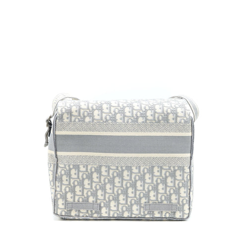 DIOR DIORCAMP MESSENGER BAG OBLIQUE EMBROIDERY LIGHT GREY SHW