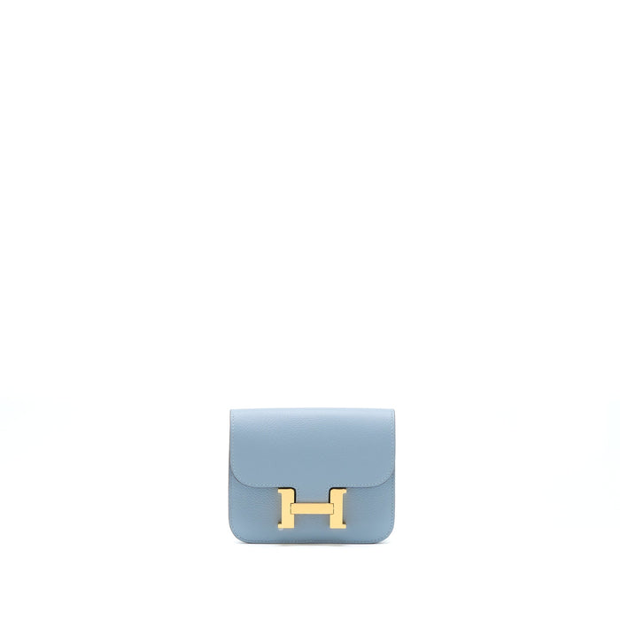 HERMES CONSTANCE SLIM EVERCOLOR J7 BLEU LIN GHW