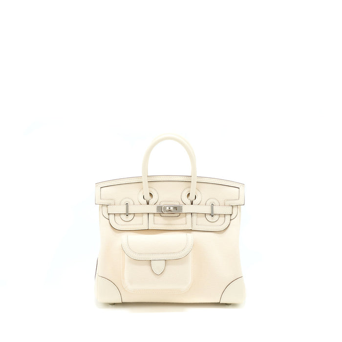 HERMES BIRKIN 25 CARGO CANVAS/SWIFT ECRU/NATA SHW